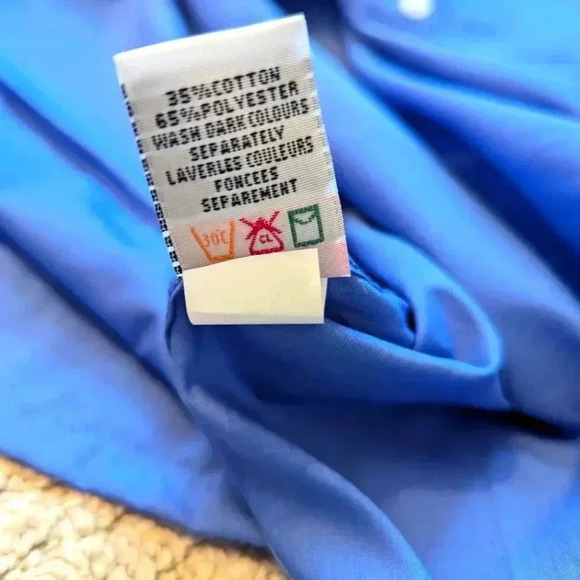 Jason Alexander Blue Button Down Cotton Blend Shirt - XL NWT - Picture 6 of 7